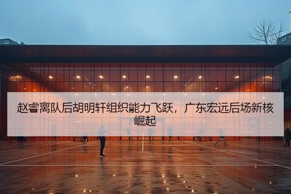 赵睿离队后胡明轩组织能力飞跃，广东宏远后场新核崛起